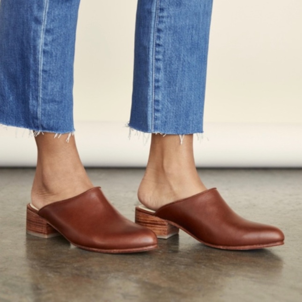 Nisolo Mariella Closed Toe Mule Brandy size 9